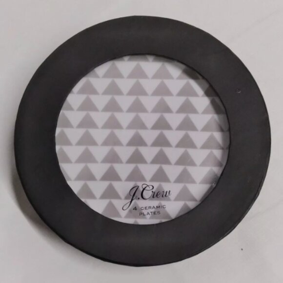J. Crew 8 Grey and White Small Bread Appetizer Salad Plates - Picture 1 of 3